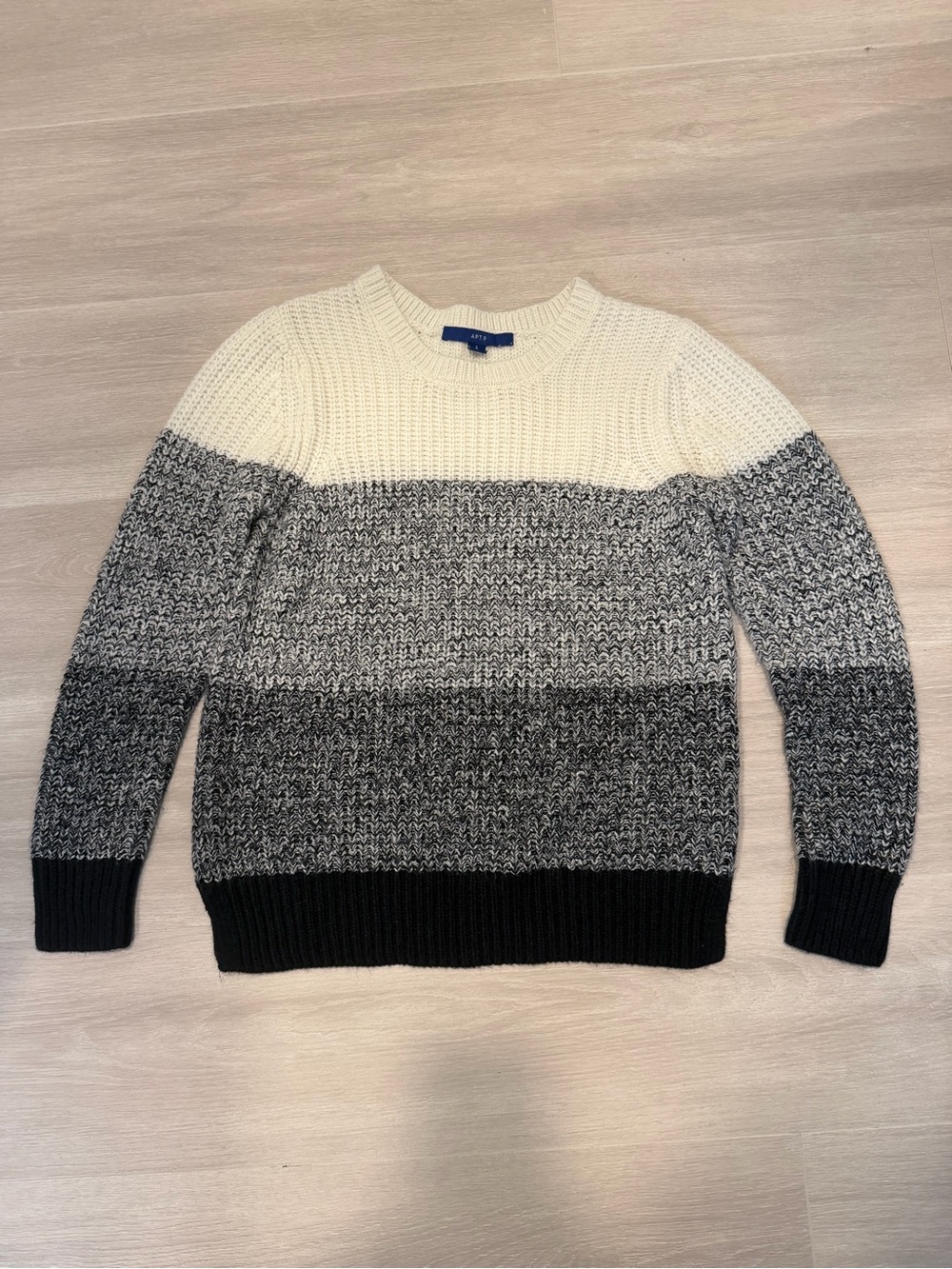 Apt. 9 Women's Crewneck Colorblock Sweater - Ivory, Gray & Black